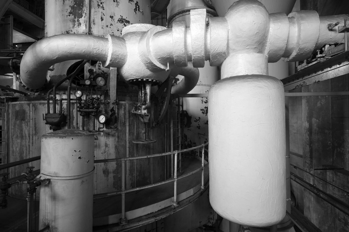 Industrial boiler room pipework
